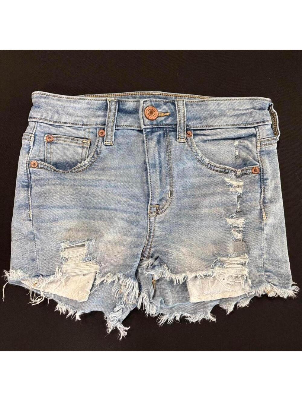 American Eagle Hi-Rise Shortie Denim Shorts 💙